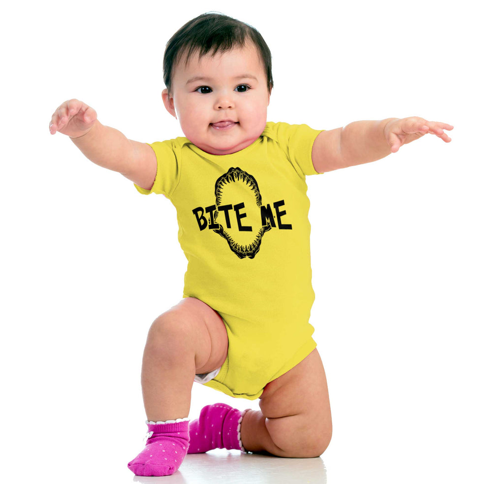 Bite Me Romper Bodysuit-Direct To Garment Print-Brisco Baby