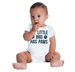 My Little Bro Has Paws Romper Bodysuit-Direct To Garment Print-Brisco Baby