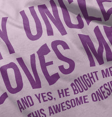 Uncle Loves Me Bought Shirt Romper Bodysuit-Direct To Garment Print-Brisco Baby