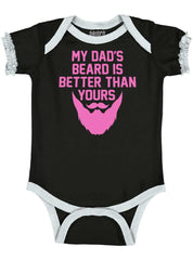 Dad's Beard Baby Ruffled Trim Romper-Direct To Garment Print-Brisco Baby