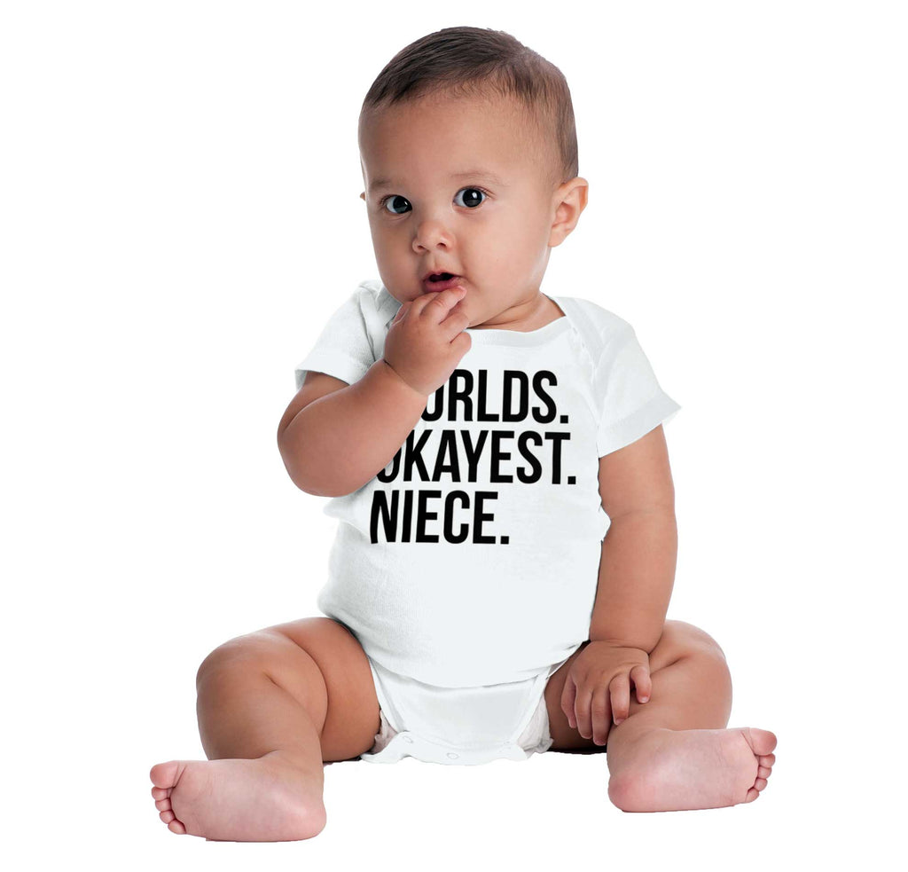 Worlds Okayest Niece Romper Bodysuit-Direct To Garment Print-Brisco Baby