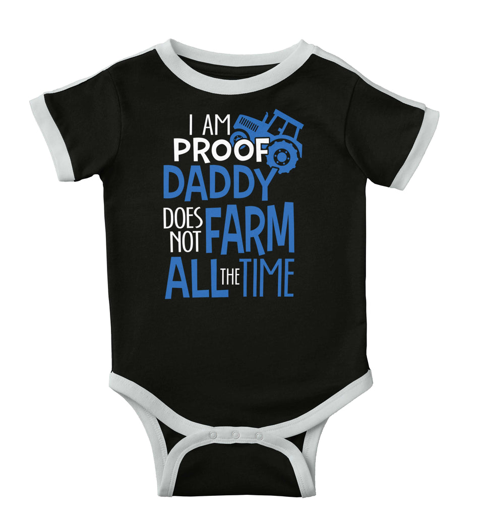 Farm All The Time Ringer Romper Bodysuit-Direct To Garment Print-Brisco Baby