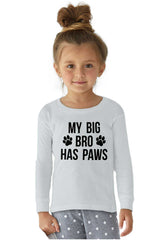 Big Bro Has Paws Solid Long Sleeve T-Direct To Garment Print-Brisco Baby