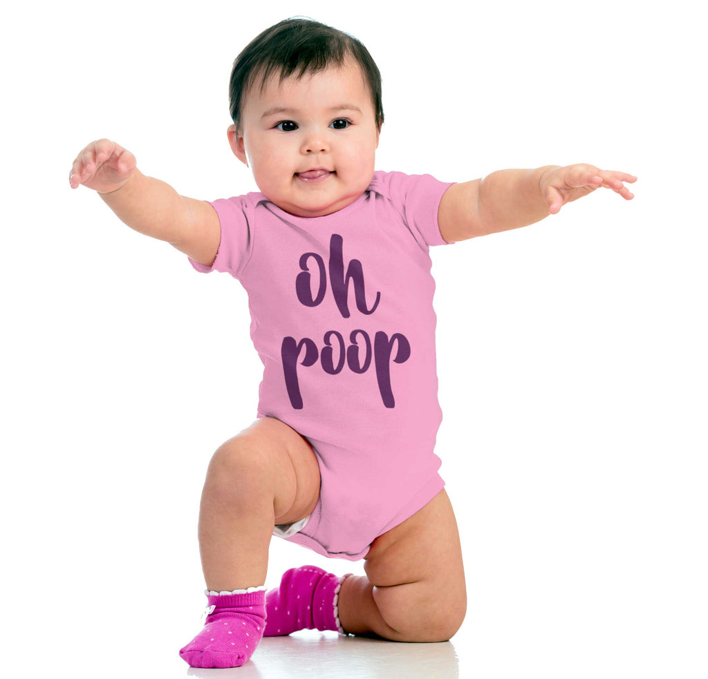 Oh Poop Romper Bodysuit-Direct To Garment Print-Brisco Baby