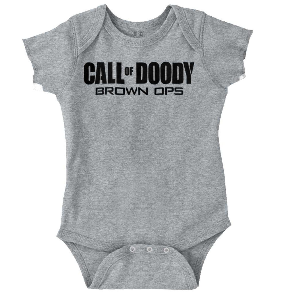 Call Of Doody Romper Bodysuit-Direct To Garment Print-Brisco Baby