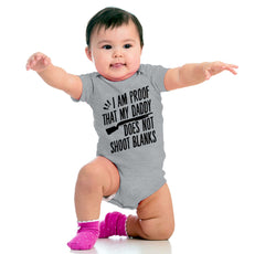 Proof Daddy Shoots Romper Bodysuit-Direct To Garment Print-Brisco Baby