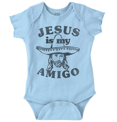 Amigo Jesus Romper Bodysuit-Direct To Garment Print-Brisco Baby