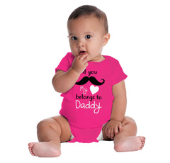 If You Mustache, It's Daddy Romper Bodysuit-Direct To Garment Print-Brisco Baby