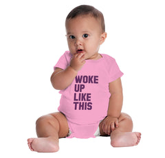 I Woke Up Like This Romper Bodysuit-Direct To Garment Print-Brisco Baby