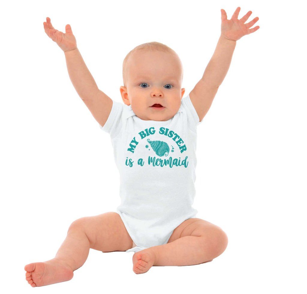 Big Sister Is A Mermaid Romper Bodysuit-Direct To Garment Print-Brisco Baby