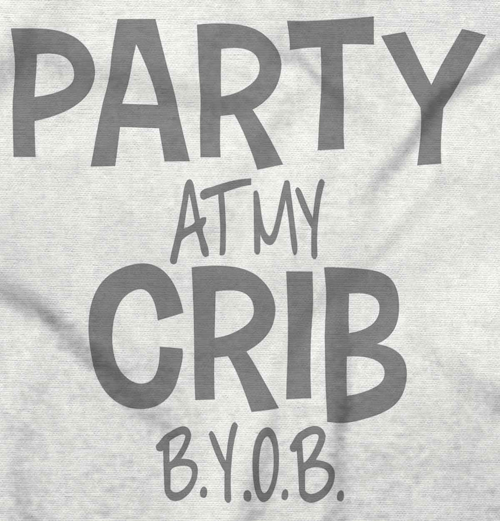 Party At My Crib Infant Baby Bib-Direct To Garment Print-Brisco Baby