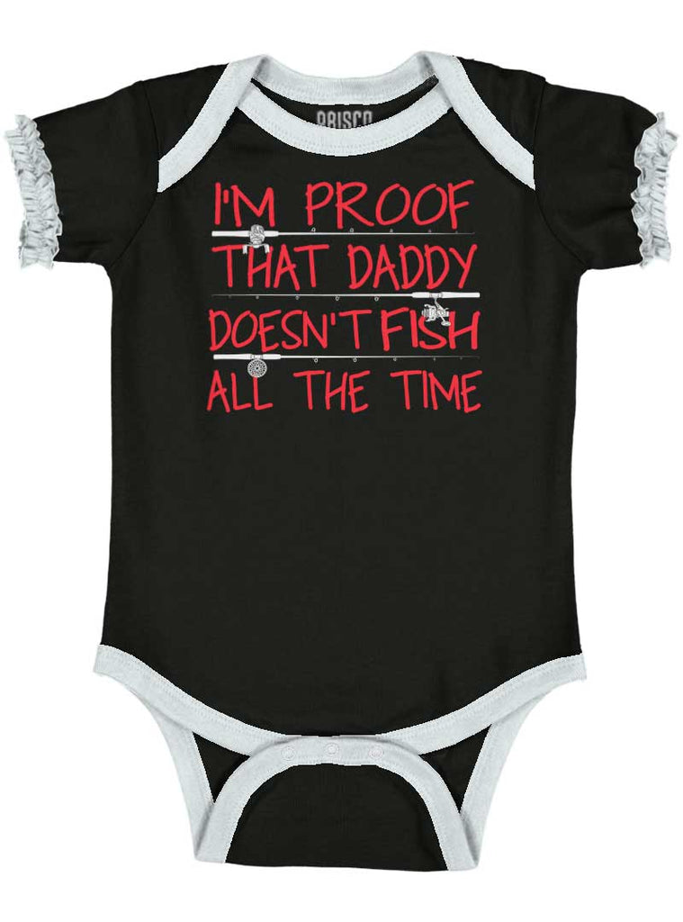 Fish All The Time Baby Ruffled Trim Romper-Direct To Garment Print-Brisco Baby