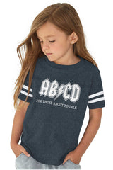 AB CD Toddler Football Jersey Tee-Direct To Garment Print-Brisco Baby