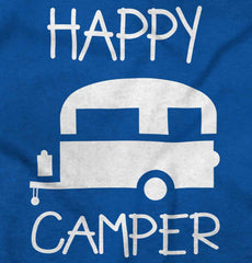 Happy Camper Ringer Romper Bodysuit-Direct To Garment Print-Brisco Baby