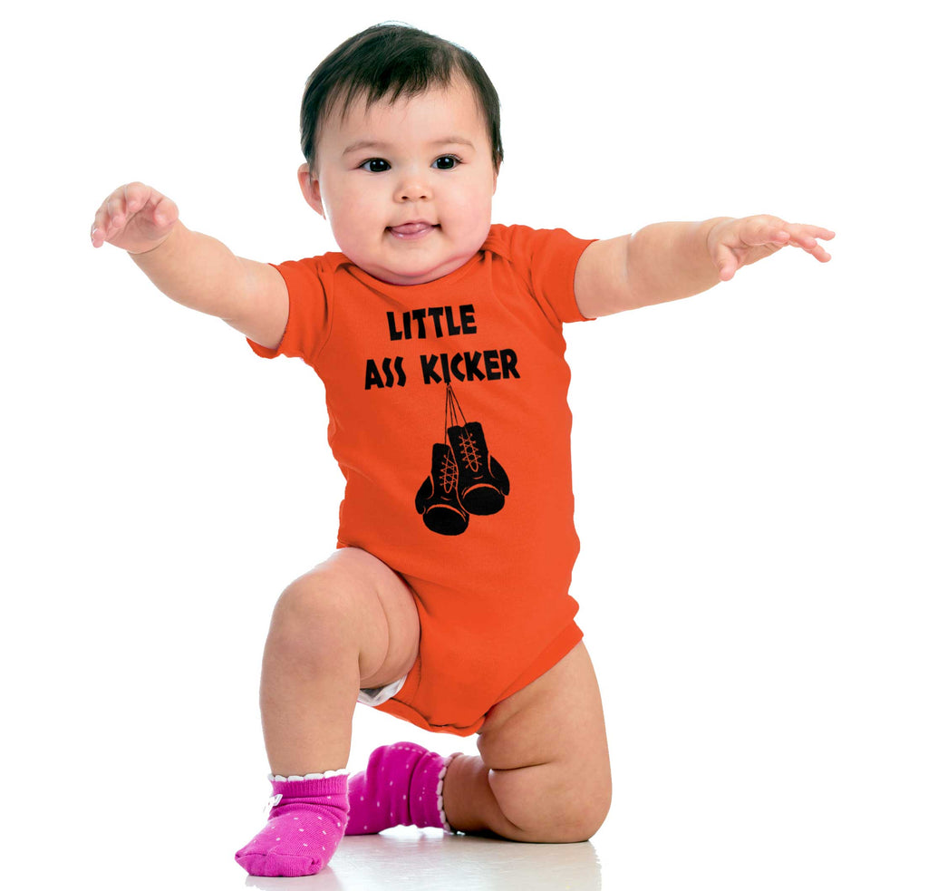 Little Ass Kicker Romper Bodysuit-Direct To Garment Print-Brisco Baby