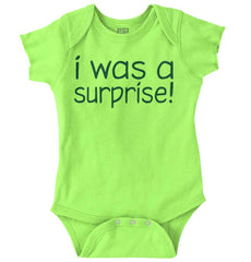 I Was A Surprise Romper Bodysuit-Direct To Garment Print-Brisco Baby