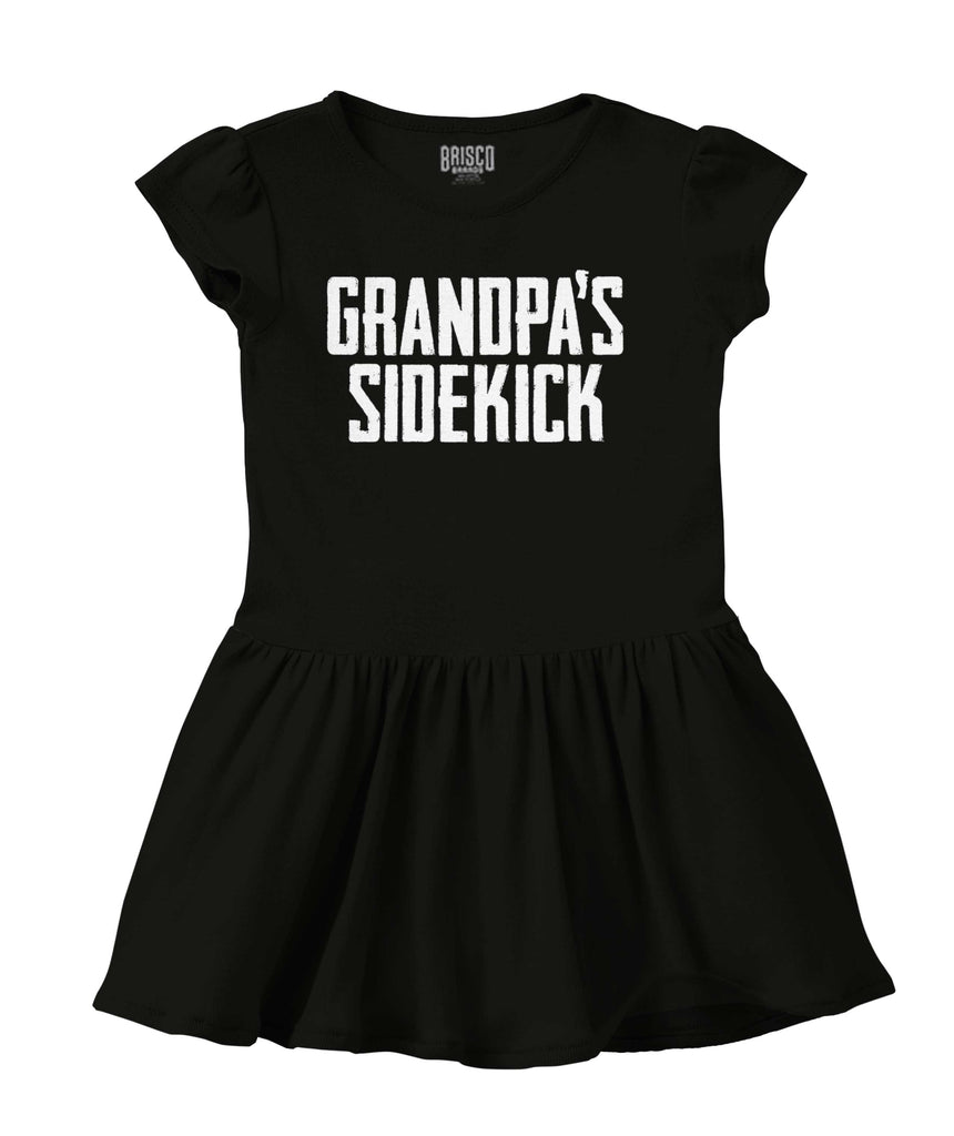 Grandpa's Sidekick Solid Baby Infant Dress-Direct To Garment Print-Brisco Baby