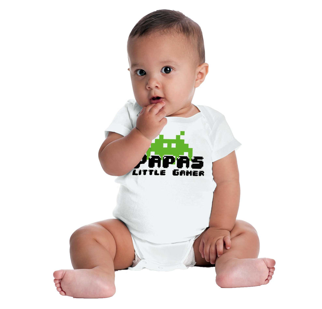 Papa's Little Gamer Romper Bodysuit-Direct To Garment Print-Brisco Baby