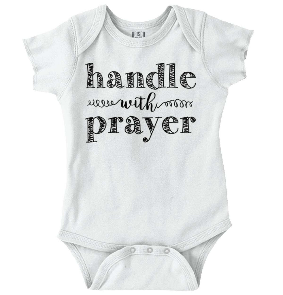 Handle With Prayer Romper Bodysuit-Direct To Garment Print-Brisco Baby