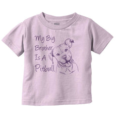 Brother is a Pitbull Infant Toddler T Shirt-Direct To Garment Print-Brisco Baby