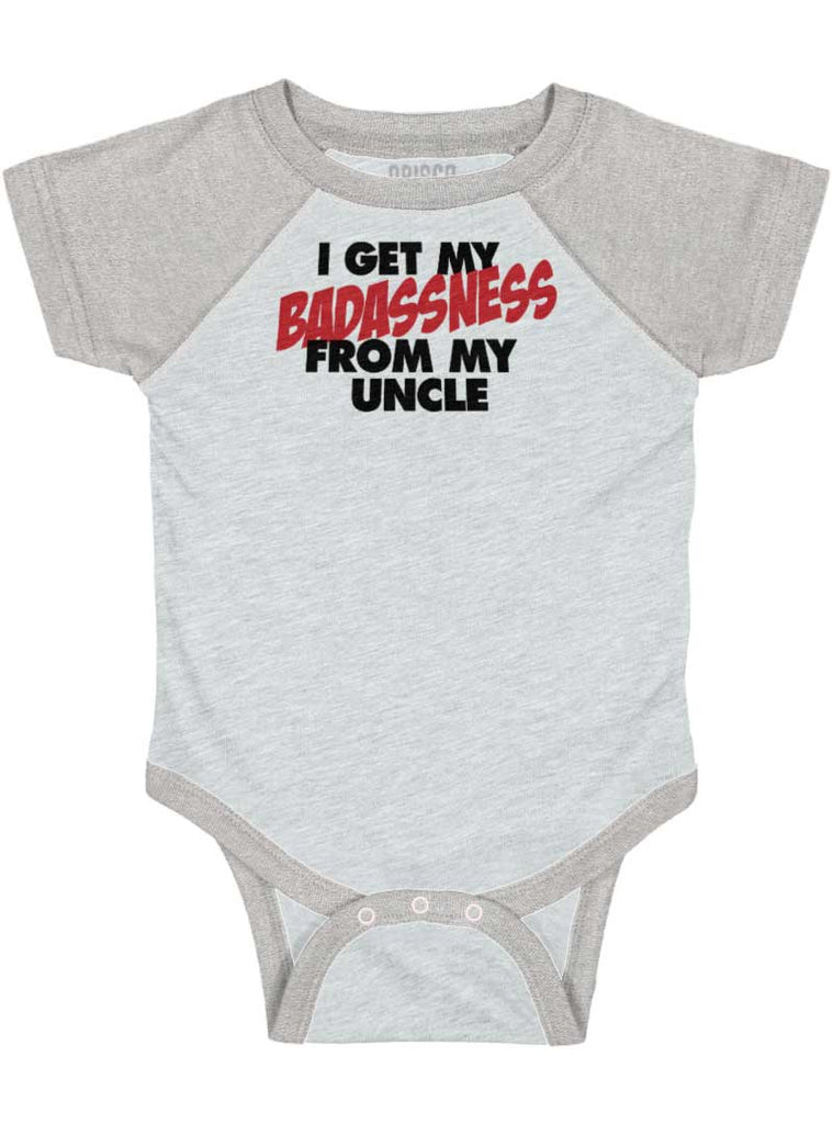 Badass Uncle Raglan Romper Bodysuit-Direct To Garment Print-Brisco Baby