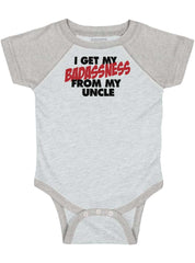 Badass Uncle Raglan Romper Bodysuit-Direct To Garment Print-Brisco Baby