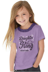Daughter Of The King Toddler Ruffled Trim T-Shirt-Direct To Garment Print-Brisco Baby