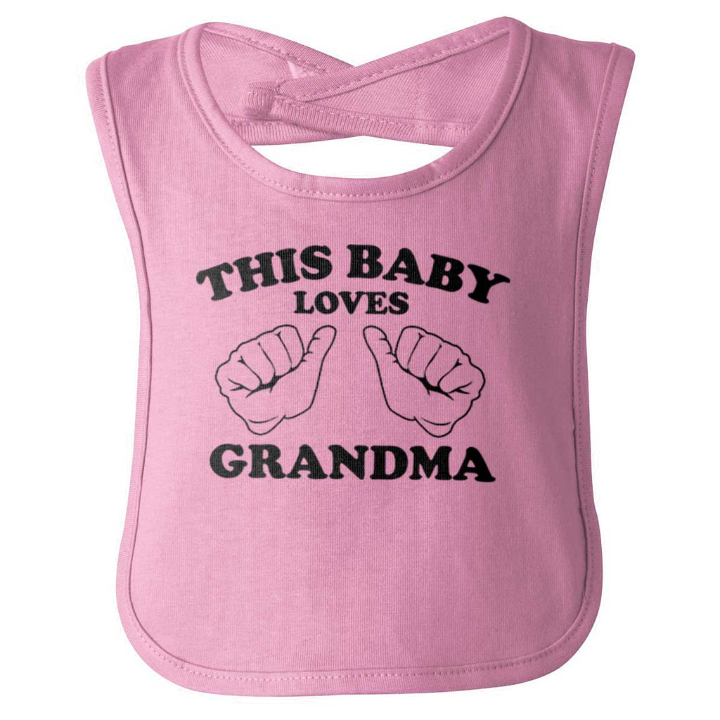 Baby Loves Grandma Infant Baby Bib-Direct To Garment Print-Brisco Baby