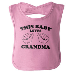 Baby Loves Grandma Infant Baby Bib-Direct To Garment Print-Brisco Baby