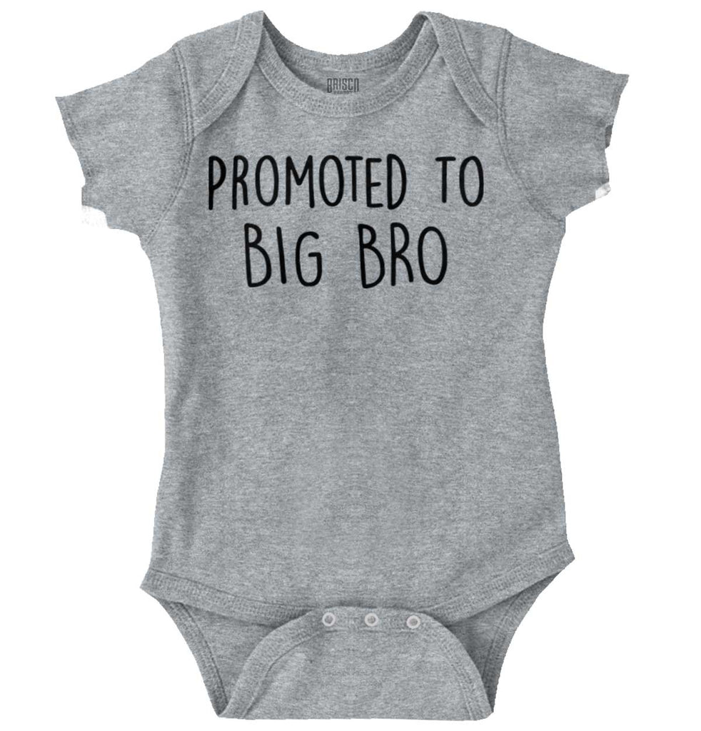 Promoted To Big Bro Romper Bodysuit-Direct To Garment Print-Brisco Baby