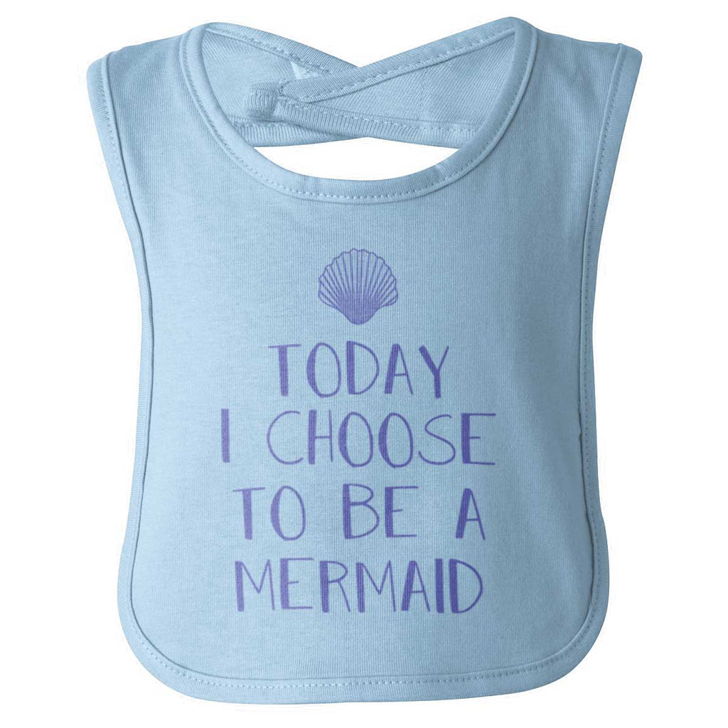 Choose To Be Mermaid Infant Baby Bib-Direct To Garment Print-Brisco Baby