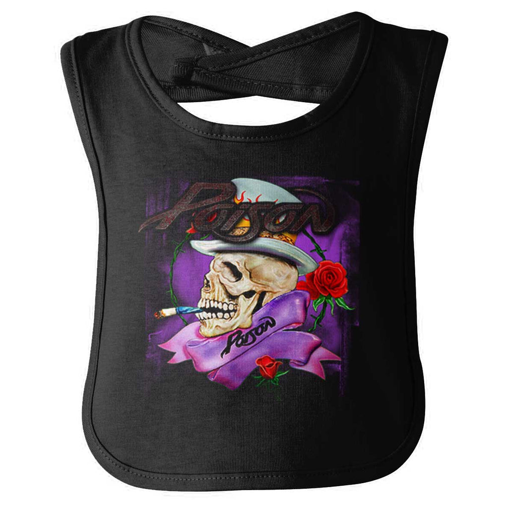 Poison Skeleton Infant Baby Bib-Direct To Garment Print-Brisco Baby