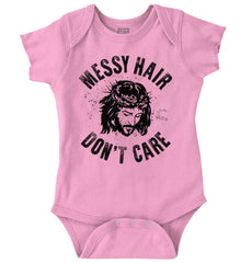 Messy Hair Jesus Romper Bodysuit-Direct To Garment Print-Brisco Baby
