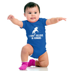 Don't Believe In Humans Romper Bodysuit-Direct To Garment Print-Brisco Baby