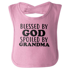 Blessed By God Spoiled By Grandma Infant Baby Bib-Direct To Garment Print-Brisco Baby