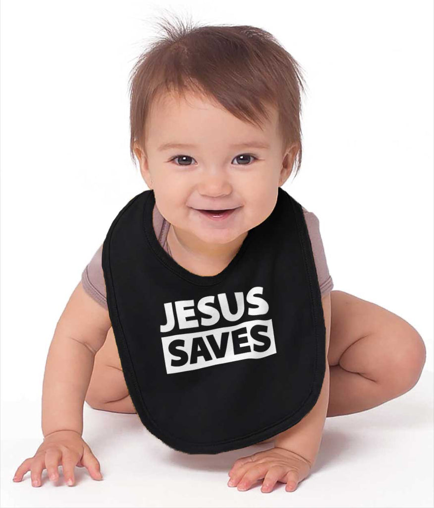 Jesus Saves Infant Baby Bib-Direct To Garment Print-Brisco Baby