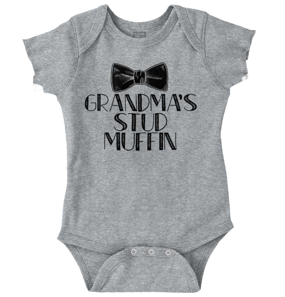 Grandma's Stud Muffin Romper Bodysuit-Direct To Garment Print-Brisco Baby