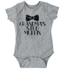 Grandma's Stud Muffin Romper Bodysuit-Direct To Garment Print-Brisco Baby