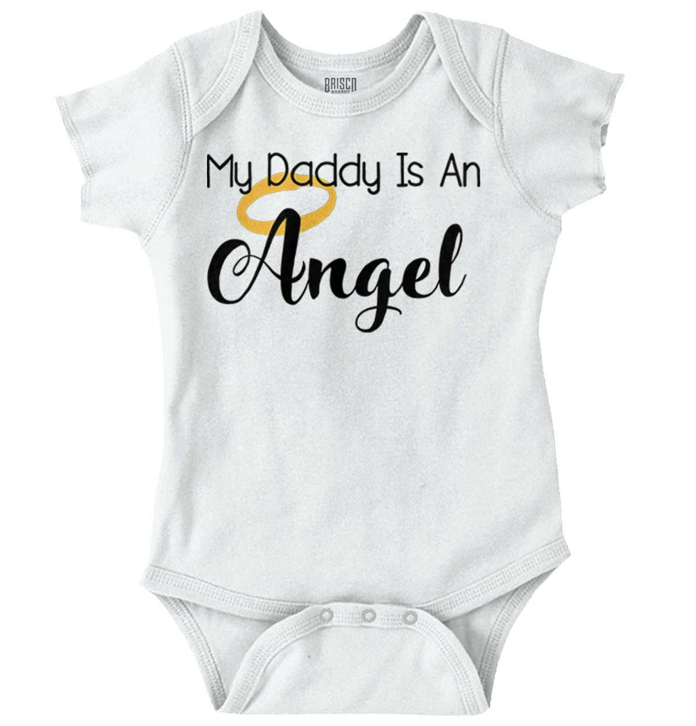 Daddy Is Angel Romper Bodysuit-Direct To Garment Print-Brisco Baby