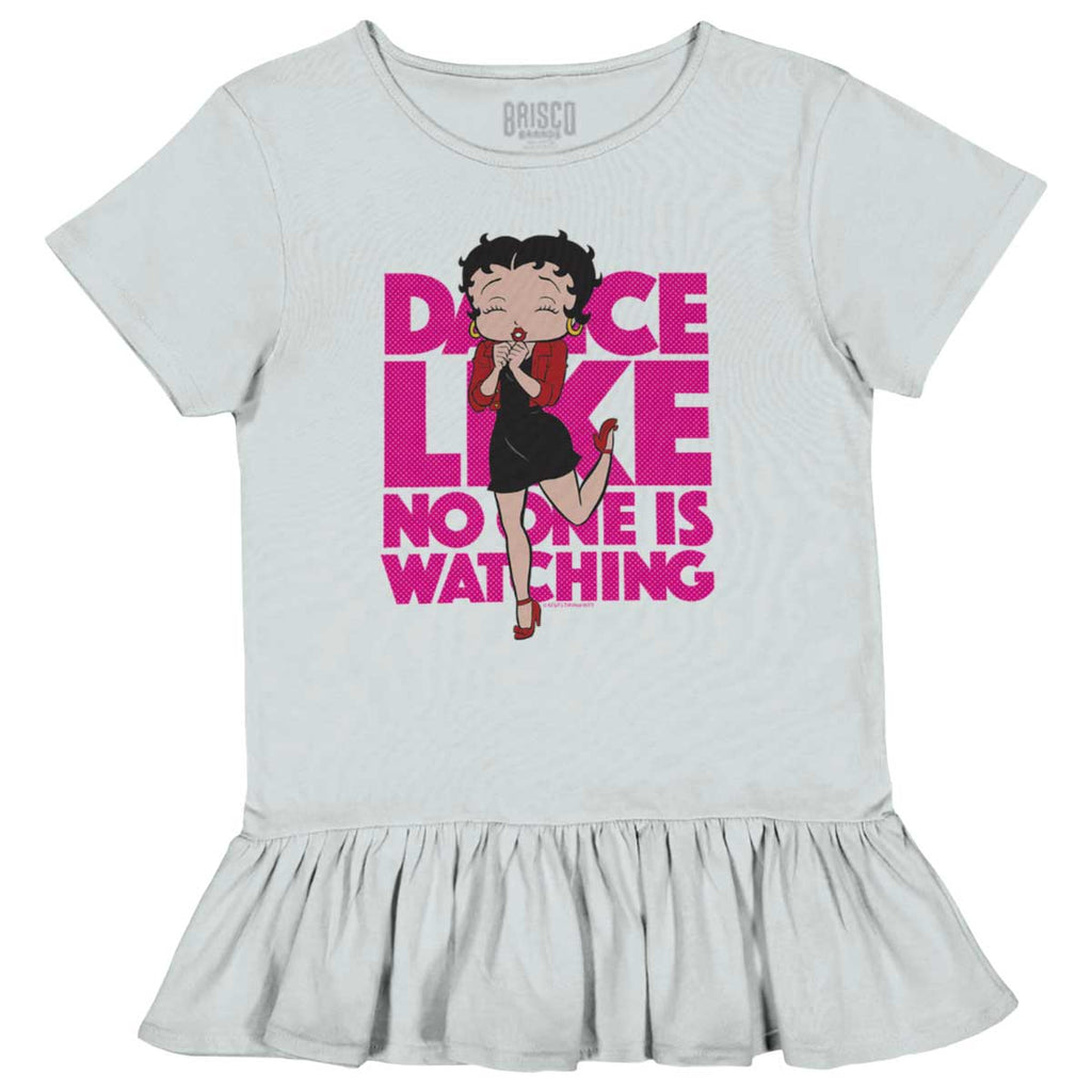 Dancing Betty Toddler Ruffle Bottom Tee-Direct To Garment Print-Brisco Baby