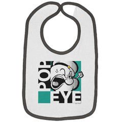 Popeye Pop Art Trimmed Colored Velcro Bib-Direct To Garment Print-Brisco Baby