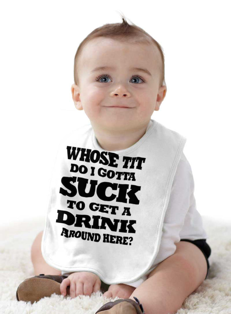 Get A Drink Infant Baby Bib-Direct To Garment Print-Brisco Baby
