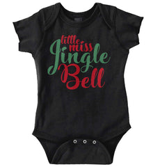 Little Miss Jingle Bell Romper Bodysuit-Direct To Garment Print-Brisco Baby