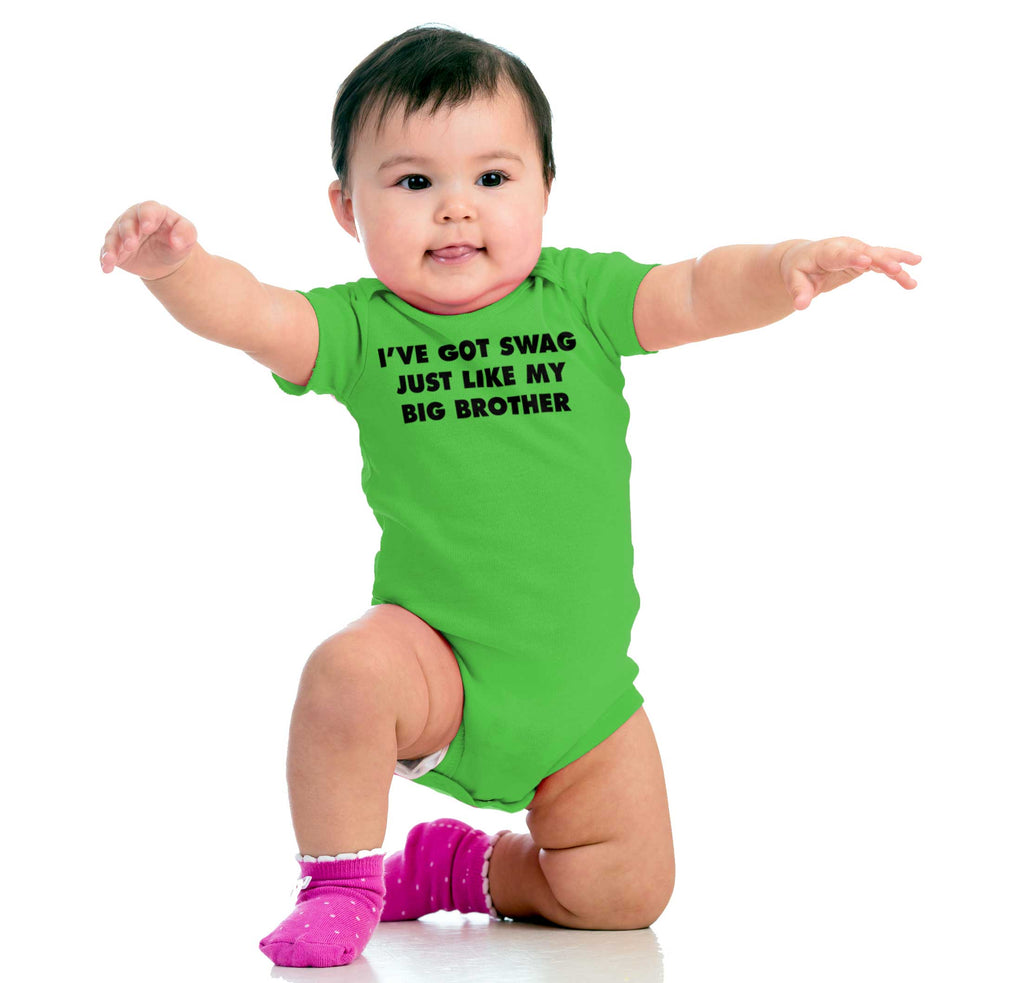 Got Swag Like Big Brother Romper Bodysuit-Direct To Garment Print-Brisco Baby