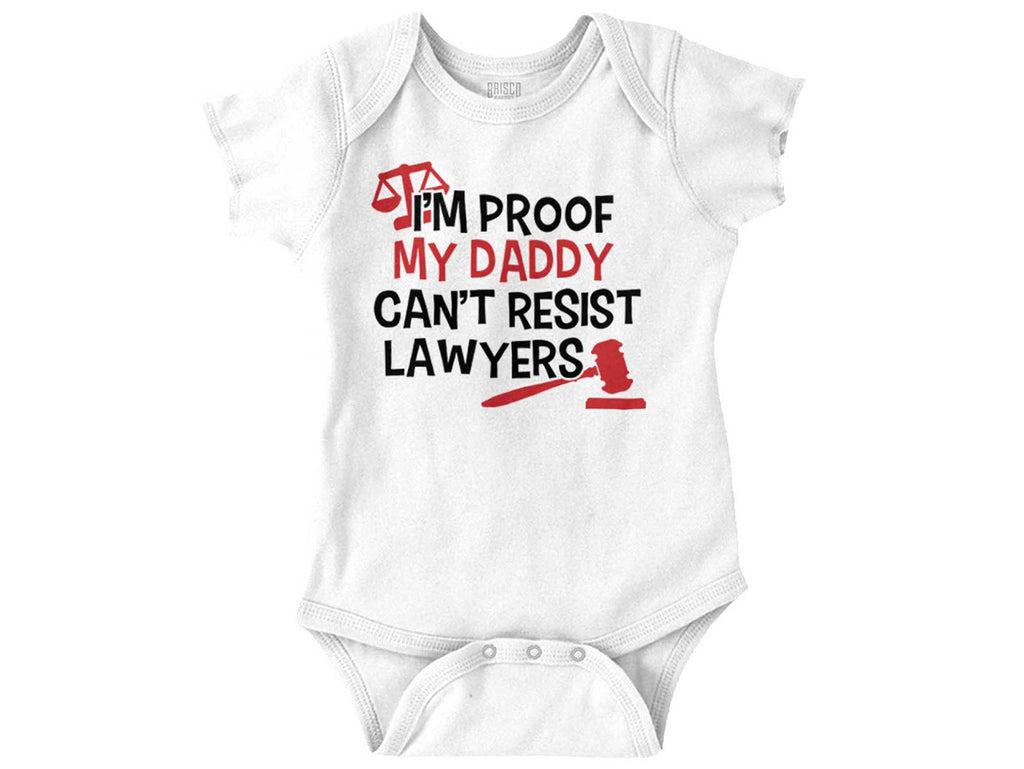 Cant Resist Lawyers Romper Bodysuit-Direct To Garment Print-Brisco Baby