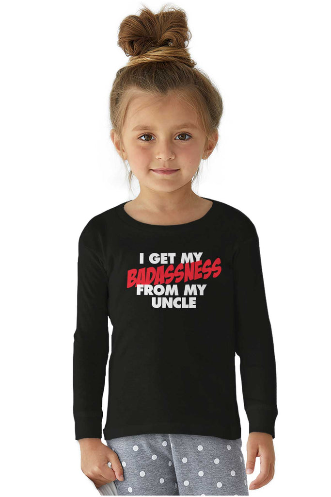 Badass Uncle Solid Long Sleeve T-Direct To Garment Print-Brisco Baby