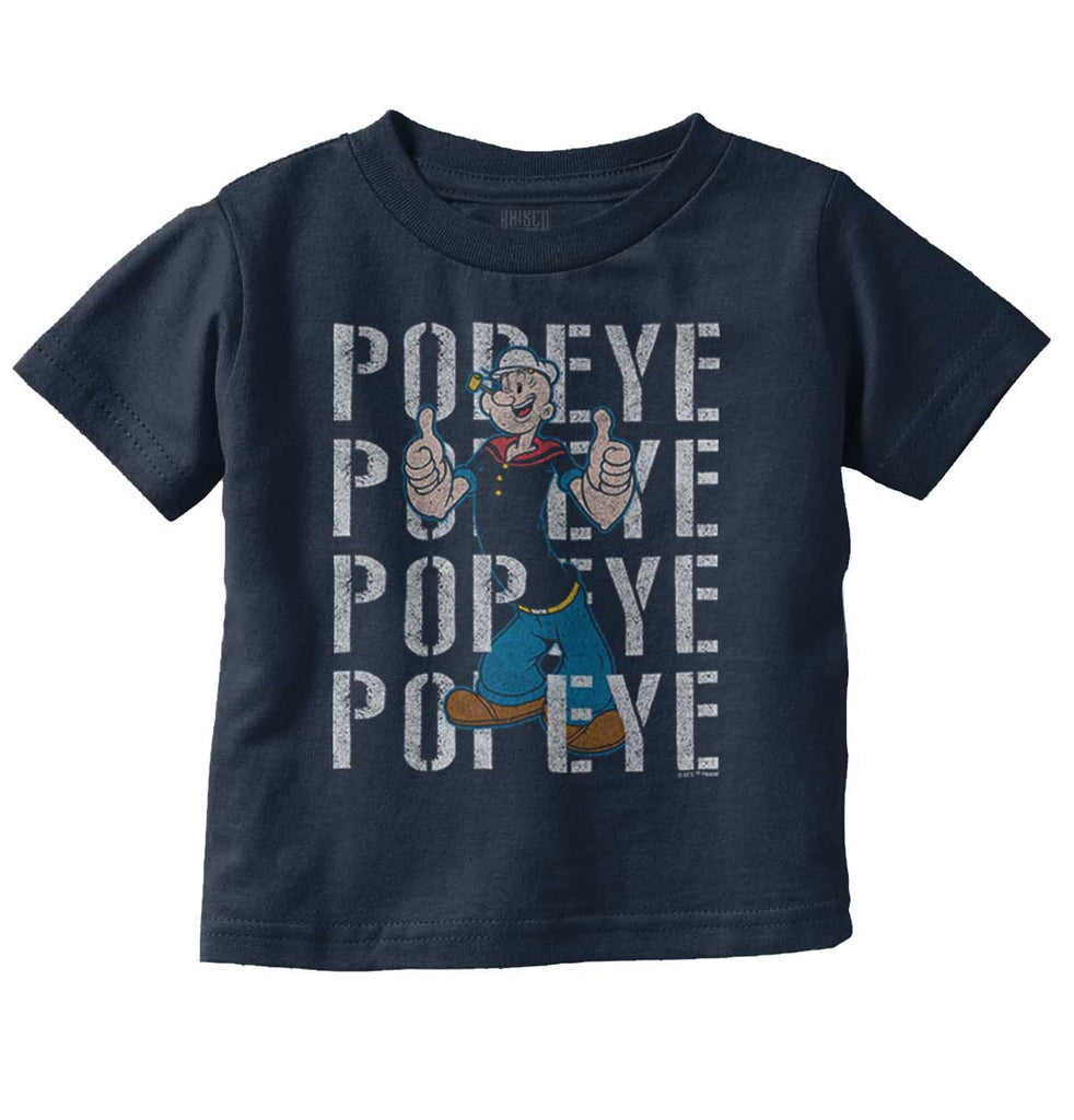 Popeye The Sailor Infant Toddler T Shirt-Direct To Garment Print-Brisco Baby