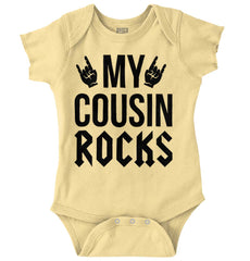 My Cousin Rocks Romper Bodysuit-Direct To Garment Print-Brisco Baby