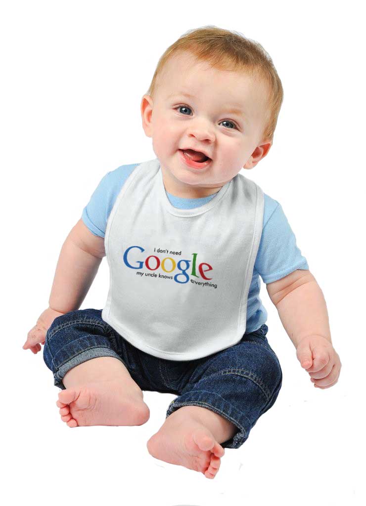 Google Uncle Infant Baby Bib-Direct To Garment Print-Brisco Baby