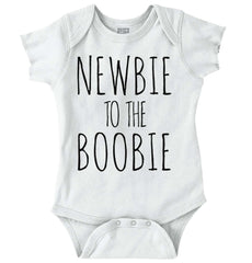 Newbie Boobie Romper Bodysuit-Direct To Garment Print-Brisco Baby